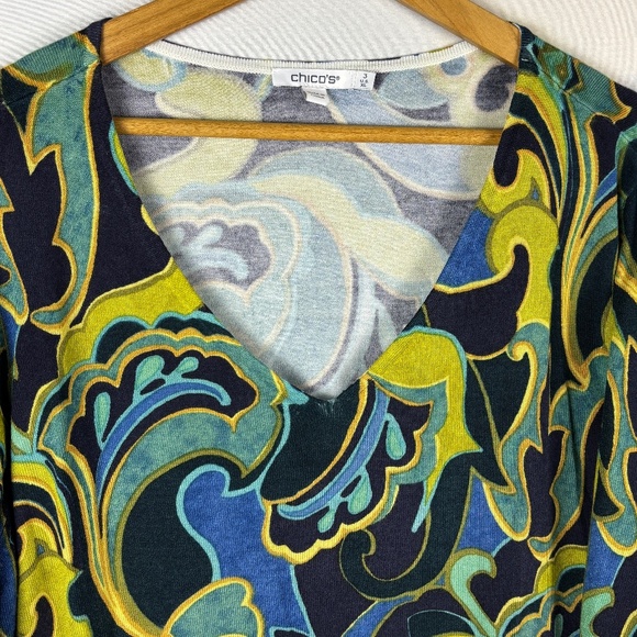 Chico's Women Long Sleeve Lightweight Pullover Sweater XL Boho Office Business - Picture 2 of 9